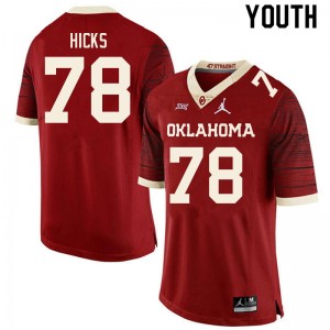 Youth Marcus Hicks Retro OU Sooners College Football #78 Jersey 368030-344