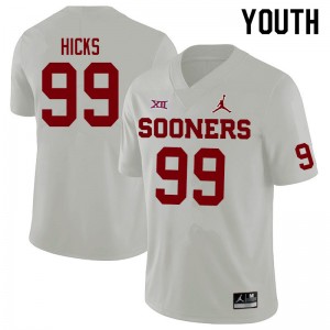 Youth Marcus Hicks White Oklahoma Sooners Jordan Brand College Football #99 Jersey 897920-606
