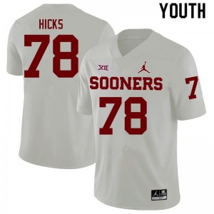Youth Marcus Hicks White OU College Football #78 Jersey 931617-620