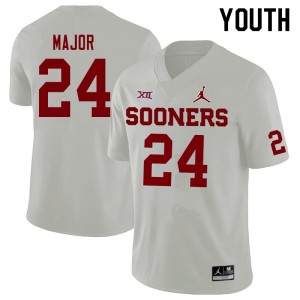 Youth Marcus Major White Oklahoma Sooners Jordan Brand College Football #24 Jersey 577877-215