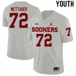 Youth McKade Mettauer White Oklahoma Sooners College Football #72 Jersey 317104-545