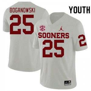 Youth Michael Boganowski White Oklahoma 2024 SEC Conference College Football #25 Jersey 995098-149