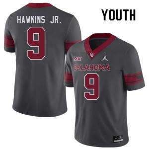 Youth Michael Hawkins Jr. Charcoal Sooners College Football #9 Jersey 527700-826