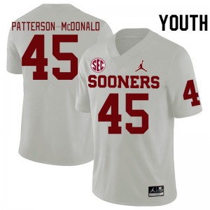 Youth Mykel Patterson-McDonald White Oklahoma 2024 SEC Conference College Football #45 Jersey 383548-136