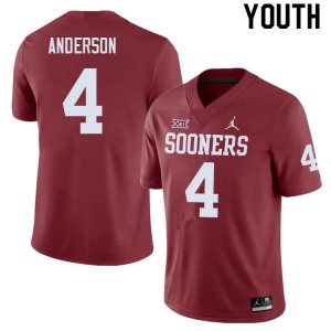Youth Nic Anderson Crimson OU Sooners College Football #4 Jersey 723440-919