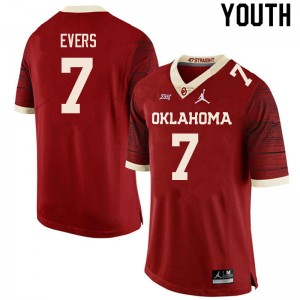 Youth Nick Evers Retro Oklahoma College Football #7 Jersey 982110-414