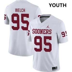 Youth Austin Welch White OU Sooners College Football #95 Jerseys 999614-742