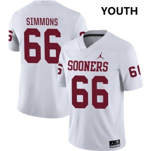 Youth Derek Simmons White Sooners College Football #66 Jerseys 281822-173