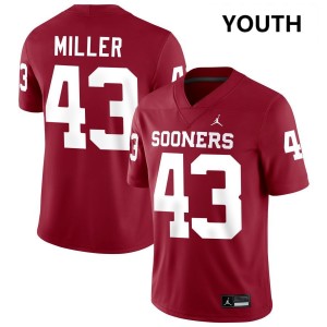 Youth Grayson Miller Crimson Sooners College Football #43 Jersey 948730-873