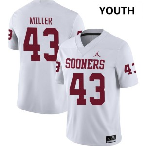 Youth Grayson Miller White Oklahoma Sooners College Football #43 Jerseys 730540-748
