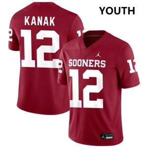 Youth Jaren Kanak Crimson Oklahoma Sooners College Football #12 Jersey 495233-769