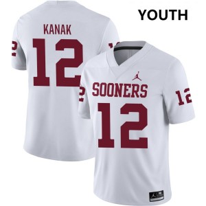 Youth Jaren Kanak White OU College Football #12 Jerseys 821845-500