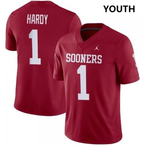 Youth Jaydan Hardy Crimson OU College Football #1 Jerseys 592793-212