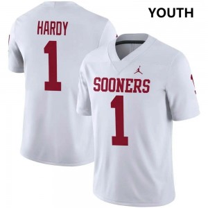 Youth Jaydan Hardy White OU Sooners College Football #1 Jerseys 457293-857
