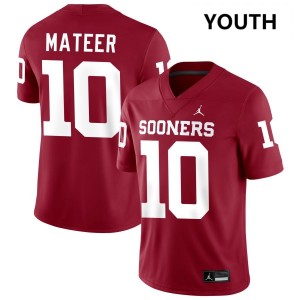 Youth John Mateer Crimson Sooners College Football #10 Jerseys 149986-170
