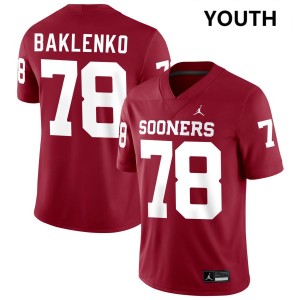 Youth Luke Baklenko Crimson Sooners College Football #78 Jerseys 985704-874