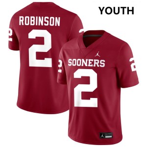 Youth Omarion Robinson Crimson OU College Football #2 Jerseys 364224-568