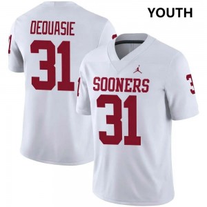 Youth Reed DeQuasie White OU Sooners College Football #31 Jersey 110874-162