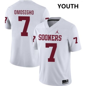 Youth Sammy Omosigho White OU College Football #7 Jersey 830100-481