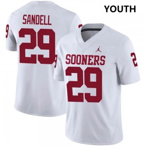 Youth Tate Sandell White Sooners College Football #29 Jerseys 300530-189