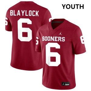 Youth Tory Blaylock Crimson Sooners College Football #6 Jerseys 659133-605