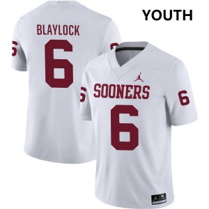 Youth Tory Blaylock White Sooners College Football #6 Jersey 333360-386
