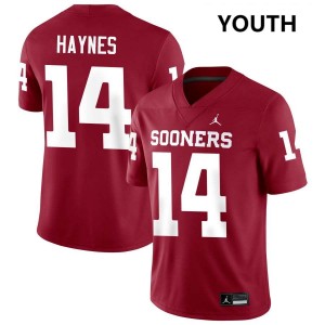 Youth Trystan Haynes Crimson OU College Football #14 Jersey 452155-112