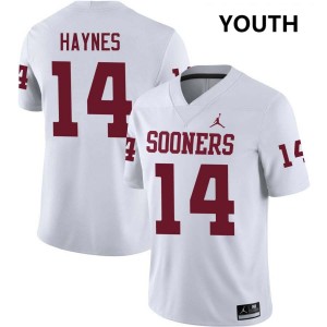 Youth Trystan Haynes White Oklahoma Sooners College Football #14 Jerseys 831121-961