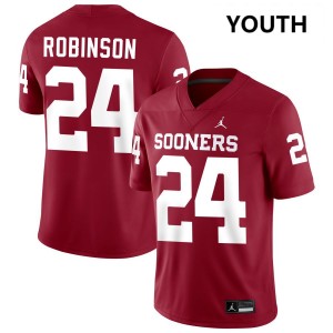 Youth Xavier Robinson Crimson OU Sooners College Football #24 Jersey 804723-283