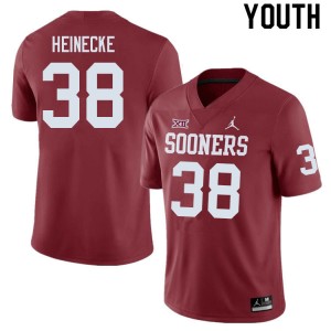 Youth Owen Heinecke Crimson OU College Football #38 Jersey 110174-760