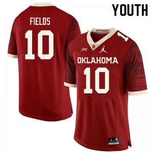 Youth Pat Fields Retro OU Jordan Brand College Football #10 Jersey 791665-293