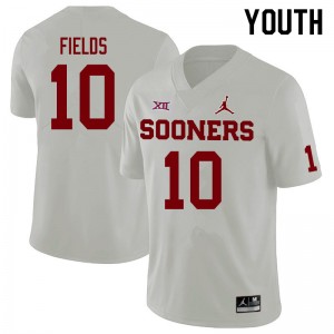 Youth Pat Fields White OU Sooners Jordan Brand College Football #10 Jersey 380796-905