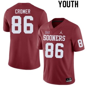 Youth Patrick Cromer Crimson Oklahoma College Football #86 Jersey 637388-352