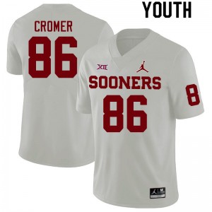 Youth Patrick Cromer White Sooners College Football #86 Jersey 484703-113