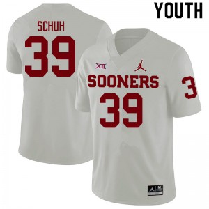 Youth Peter Schuh White Oklahoma College Football #39 Jersey 557891-661