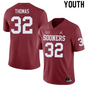 Youth R Mason Thomas Crimson Sooners College Football #32 Jersey 669946-308