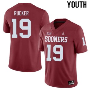 Youth Ralph Rucker Crimson OU College Football #19 Jersey 939376-271