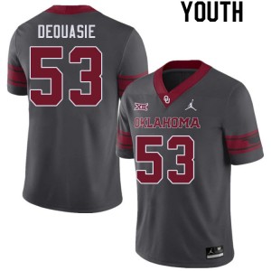 Youth Reed DeQuasie Charcoal Oklahoma Sooners College Football #53 Jersey 469331-494