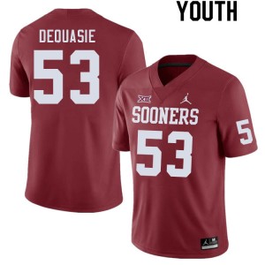 Youth Reed DeQuasie Crimson OU Sooners College Football #53 Jersey 409176-554