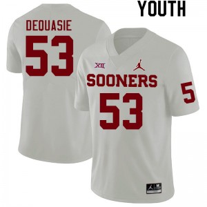 Youth Reed DeQuasie White Sooners College Football #53 Jersey 556733-500