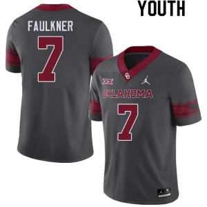 Youth River Faulkner Charcoal Oklahoma College Football #7 Jersey 810027-433