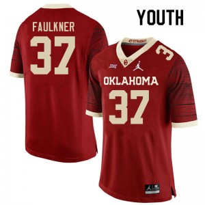 Youth River Faulkner Retro Oklahoma Sooners College Football #37 Jersey 428129-264