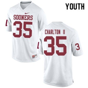 Youth Robert Charlton II White Oklahoma College Football #35 Jersey 972195-137