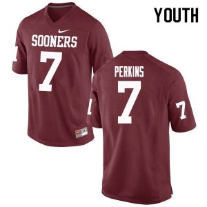 Youth Ronnie Perkins Crimson OU College Football #7 Jersey 652073-493