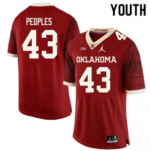 Youth Ryan Peoples Retro Oklahoma Sooners Jordan Brand College Football #43 Jersey 858903-811