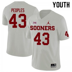 Youth Ryan Peoples White OU Sooners Jordan Brand College Football #43 Jersey 732528-170