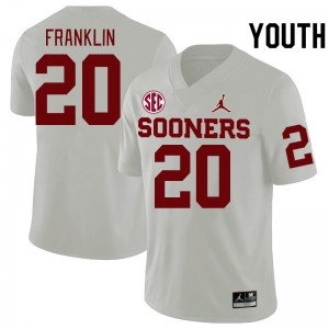 Youth Sam Franklin White Oklahoma Sooners 2024 SEC Conference College Football #20 Jersey 328355-757