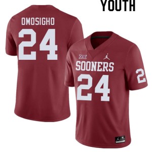 Youth Samuel Omosigho Crimson OU College Football #24 Jersey 873285-238