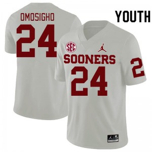 Youth Samuel Omosigho White Sooners 2024 SEC Conference College Football #24 Jersey 360710-536
