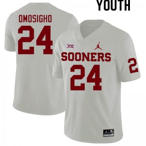 Youth Samuel Omosigho White Oklahoma Sooners College Football #24 Jersey 864111-851